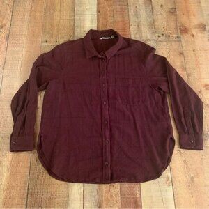 Athleta Purple with stripe button up long sleeve shirt men’s Large